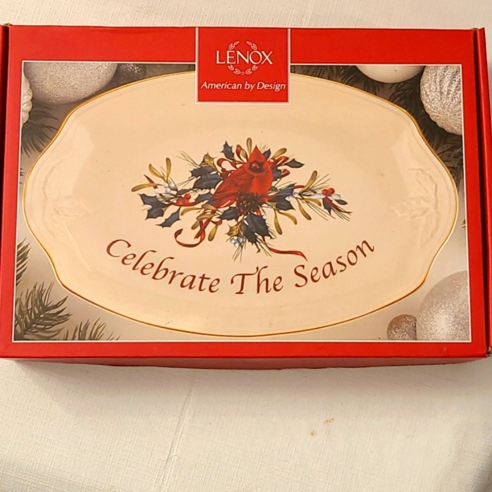 Lenox American by Design Holiday Serving Tray" Celebrate The Season"